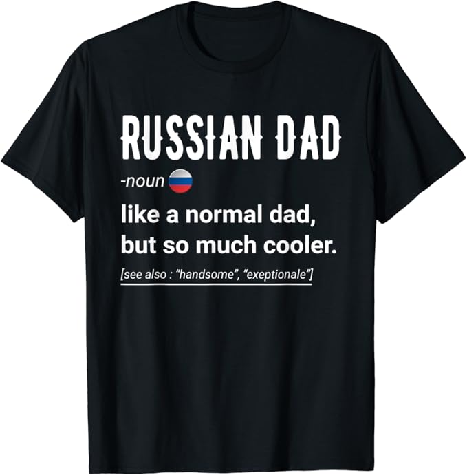 Mens Russian Dad Definition Shirt Funny Russian Daddy Flag Gift TShirt Clothing